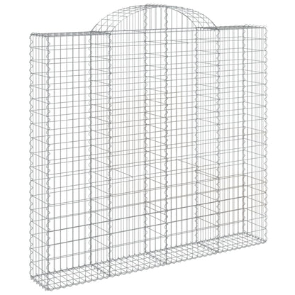 vidaXL Arched Gabion Baskets 2 pcs 200x30x180/200 cm Galvanised Iron 3