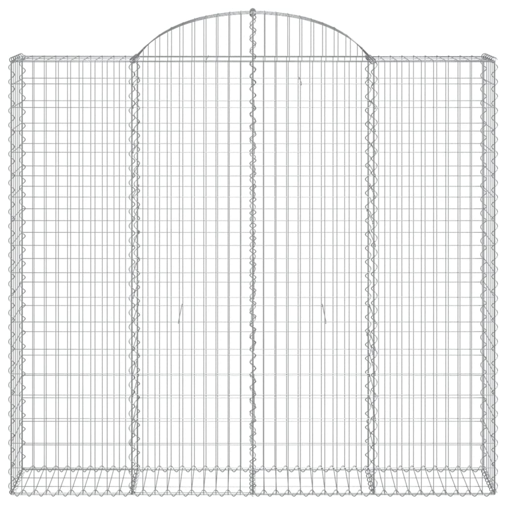 vidaXL Arched Gabion Baskets 2 pcs 200x30x180/200 cm Galvanised Iron 4