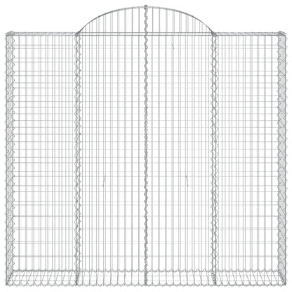 vidaXL Arched Gabion Baskets 2 pcs 200x30x180/200 cm Galvanised Iron 4