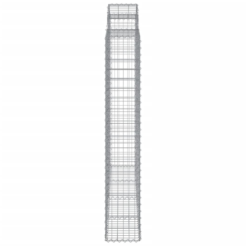 vidaXL Arched Gabion Baskets 2 pcs 200x30x180/200 cm Galvanised Iron 5