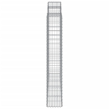 vidaXL Arched Gabion Baskets 2 pcs 200x30x180/200 cm Galvanised Iron 5