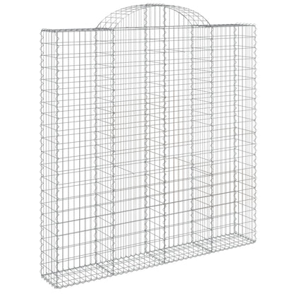 vidaXL Arched Gabion Baskets 3 pcs 200x30x200/220 cm Galvanised Iron 3
