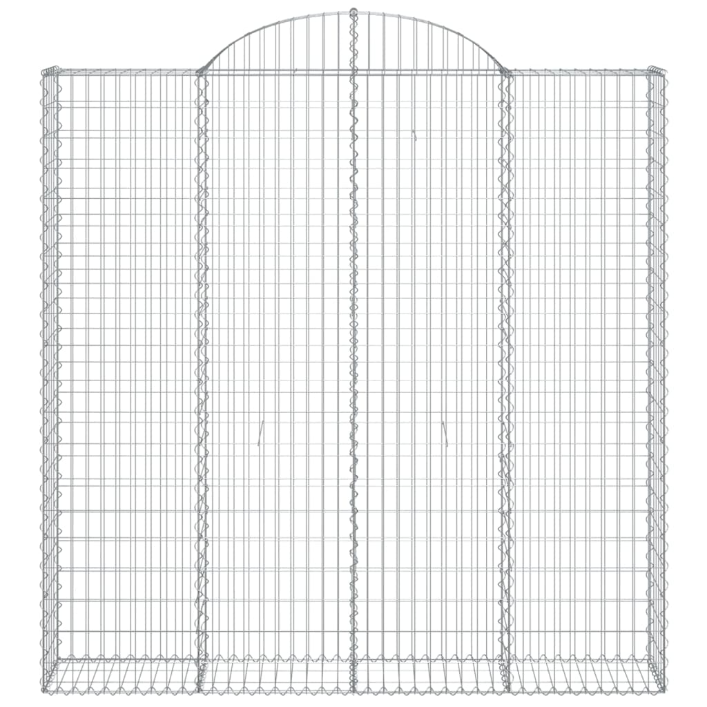 vidaXL Arched Gabion Baskets 3 pcs 200x30x200/220 cm Galvanised Iron 4