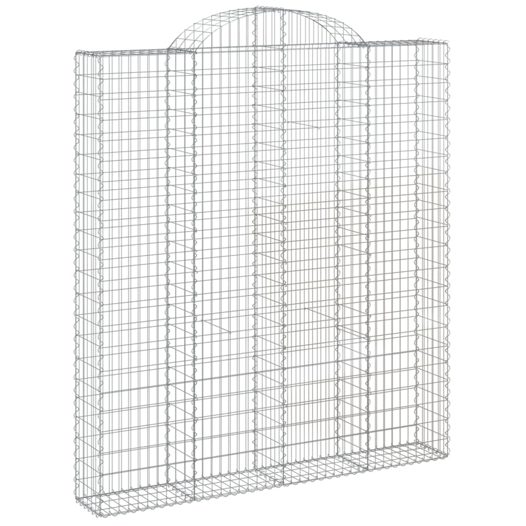 vidaXL Arched Gabion Baskets 3 pcs 200x30x220/240 cm Galvanised Iron 3