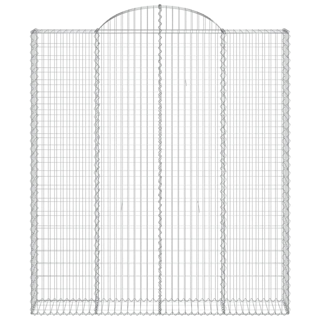 vidaXL Arched Gabion Baskets 3 pcs 200x30x220/240 cm Galvanised Iron 4