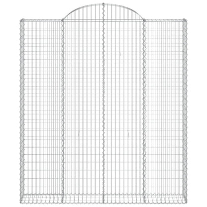 vidaXL Arched Gabion Baskets 3 pcs 200x30x220/240 cm Galvanised Iron 4