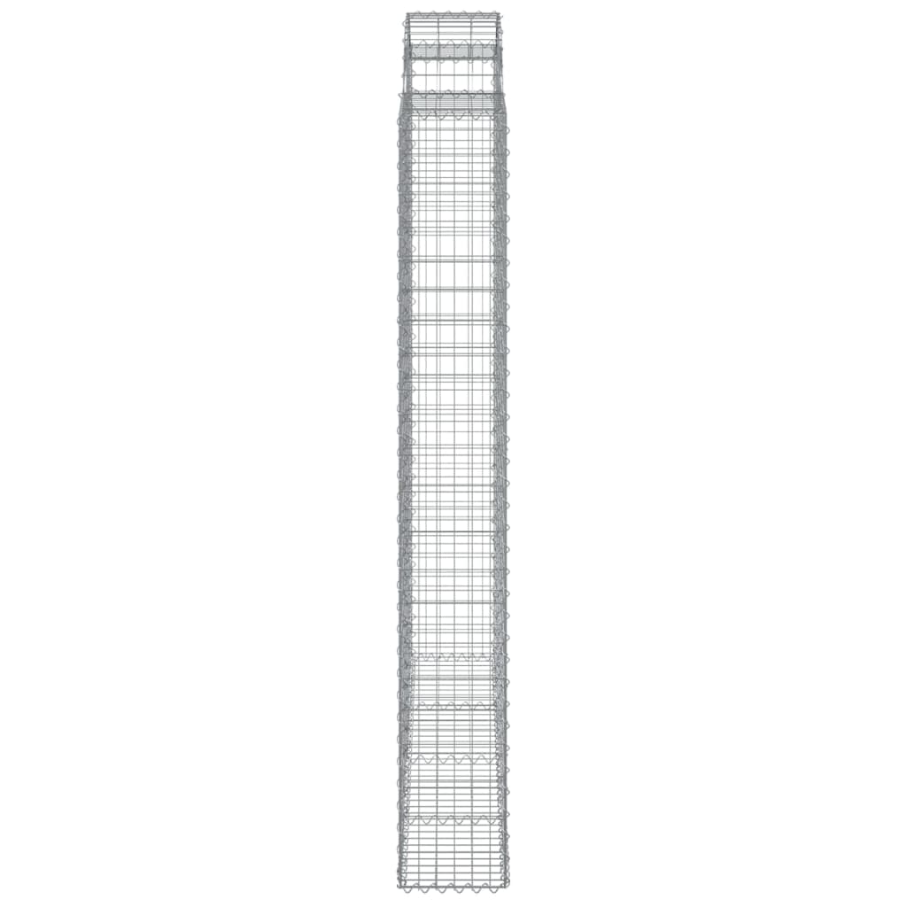 vidaXL Arched Gabion Baskets 3 pcs 200x30x220/240 cm Galvanised Iron 5