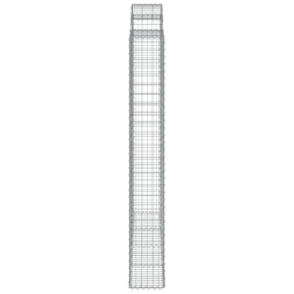 vidaXL Arched Gabion Baskets 3 pcs 200x30x220/240 cm Galvanised Iron 5