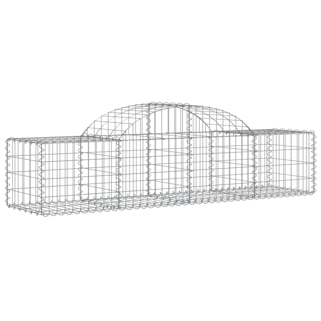 vidaXL Arched Gabion Baskets 10 pcs 200x50x40/60 cm Galvanised Iron 3