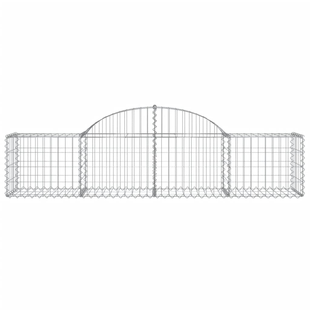 vidaXL Arched Gabion Baskets 10 pcs 200x50x40/60 cm Galvanised Iron 4