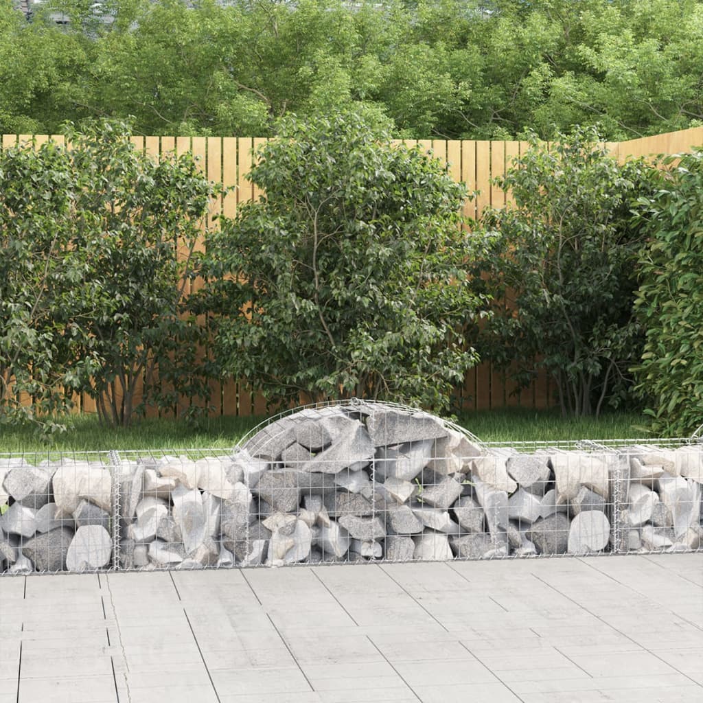 vidaXL Arched Gabion Baskets 10 pcs 200x50x40/60 cm Galvanised Iron 1