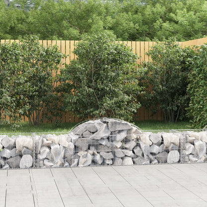 vidaXL Arched Gabion Baskets 10 pcs 200x50x40/60 cm Galvanised Iron 1