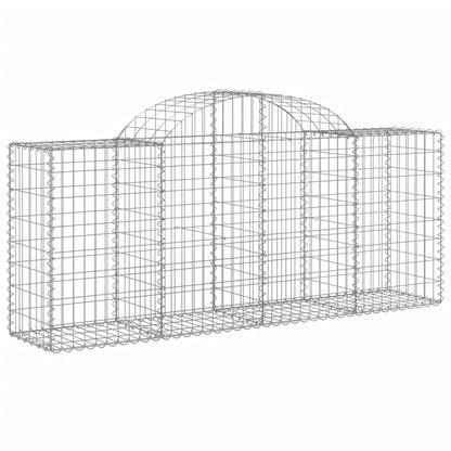 vidaXL Arched Gabion Baskets 7 pcs 200x50x80/100 cm Galvanised Iron 3