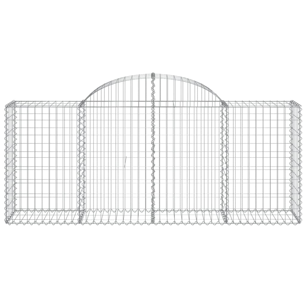 vidaXL Arched Gabion Baskets 7 pcs 200x50x80/100 cm Galvanised Iron 4