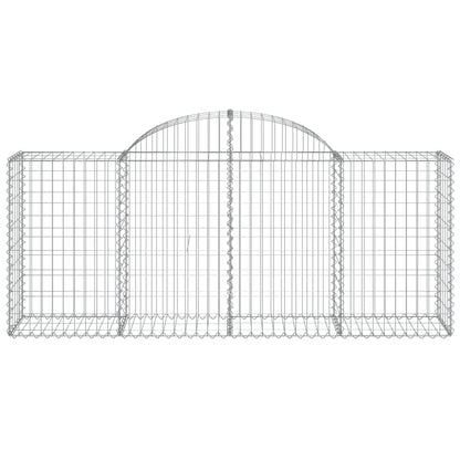 vidaXL Arched Gabion Baskets 7 pcs 200x50x80/100 cm Galvanised Iron 4