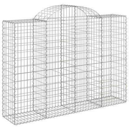 vidaXL Arched Gabion Baskets 5 pcs 200x50x140/160 cm Galvanised Iron 3
