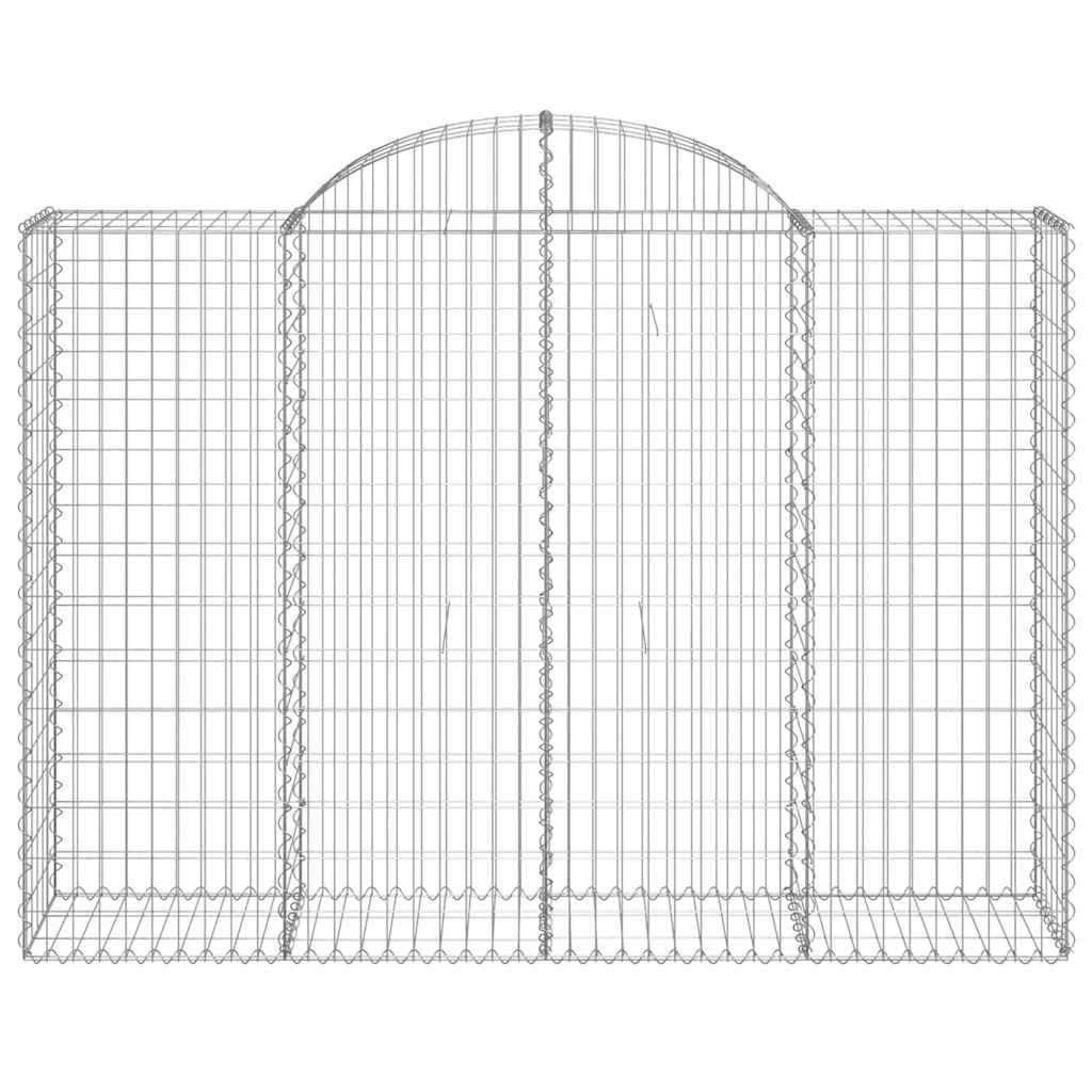 vidaXL Arched Gabion Baskets 5 pcs 200x50x140/160 cm Galvanised Iron 4