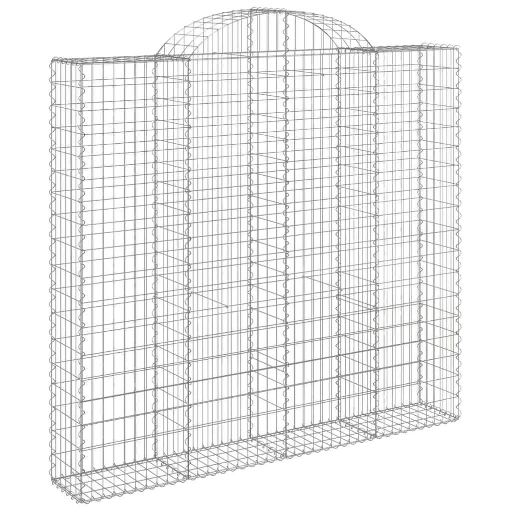 vidaXL Arched Gabion Baskets 3 pcs 200x50x180/200 cm Galvanised Iron 3