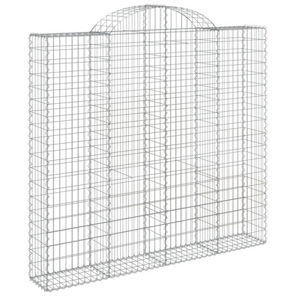 vidaXL Arched Gabion Baskets 3 pcs 200x50x180/200 cm Galvanised Iron 3