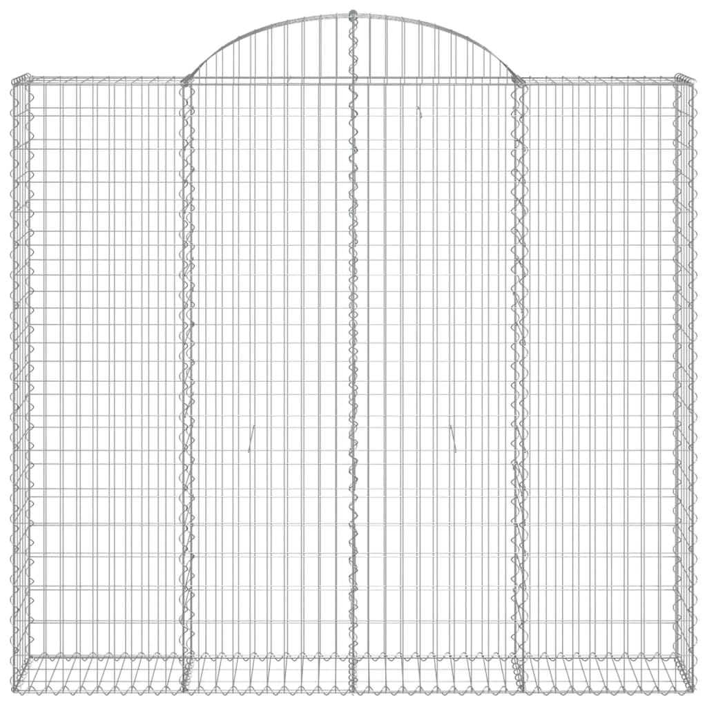 vidaXL Arched Gabion Baskets 3 pcs 200x50x180/200 cm Galvanised Iron 4