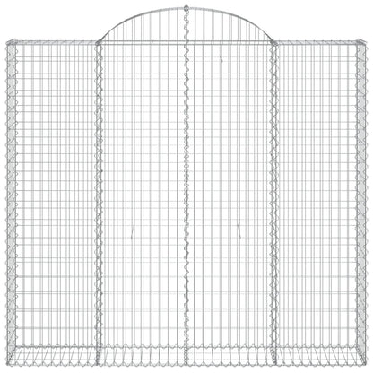 vidaXL Arched Gabion Baskets 3 pcs 200x50x180/200 cm Galvanised Iron 4