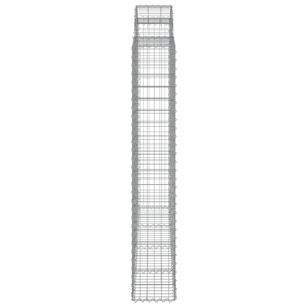 vidaXL Arched Gabion Baskets 3 pcs 200x50x180/200 cm Galvanised Iron 5