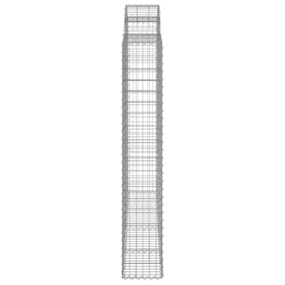 vidaXL Arched Gabion Baskets 3 pcs 200x50x180/200 cm Galvanised Iron 5
