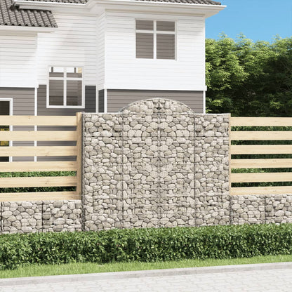 Arched Gabion Baskets Galvanised Iron 4 pcs 200 x 30 x 40/60 cm – 200 x 50 x 220/240 cm 200 x 50 x 180/200 cm
