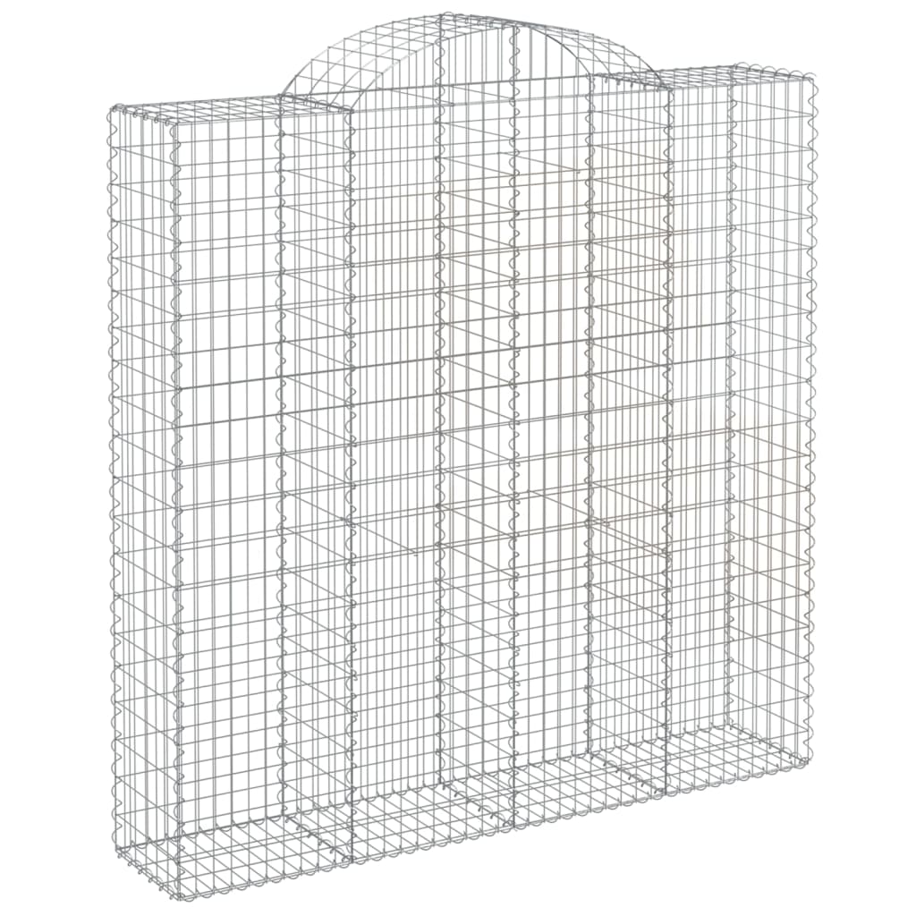 vidaXL Arched Gabion Baskets 3 pcs 200x50x200/220 cm Galvanised Iron 3
