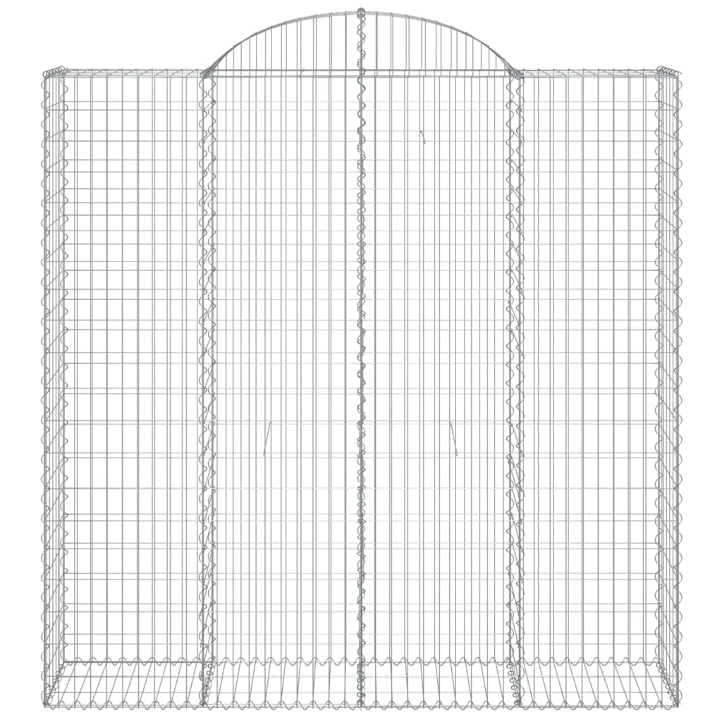vidaXL Arched Gabion Baskets 3 pcs 200x50x200/220 cm Galvanised Iron 4
