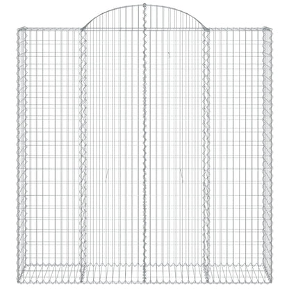 vidaXL Arched Gabion Baskets 3 pcs 200x50x200/220 cm Galvanised Iron 4