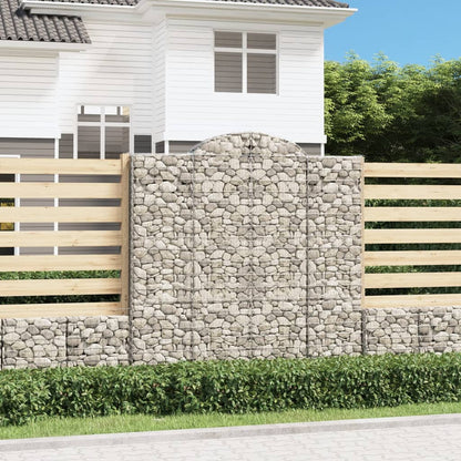 vidaXL Arched Gabion Baskets 3 pcs 200x50x200/220 cm Galvanised Iron 1