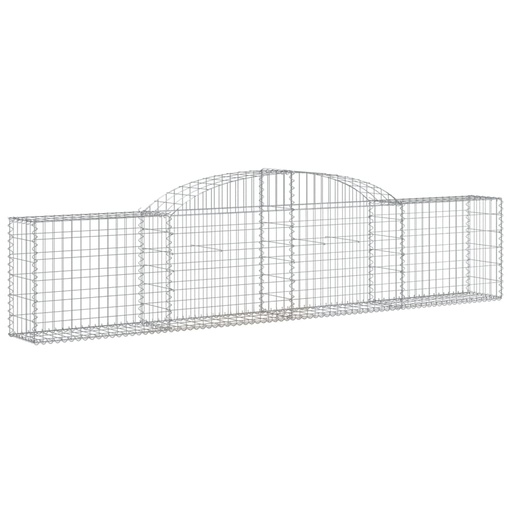 vidaXL Arched Gabion Baskets 7 pcs 300x30x60/80 cm Galvanised Iron 3