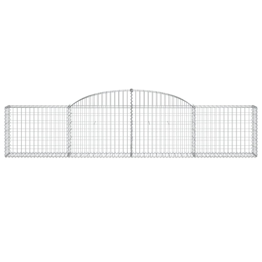 vidaXL Arched Gabion Baskets 7 pcs 300x30x60/80 cm Galvanised Iron 4