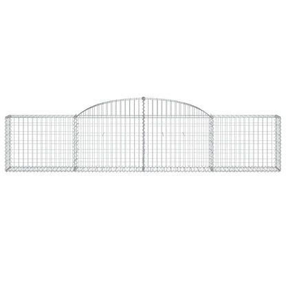 vidaXL Arched Gabion Baskets 7 pcs 300x30x60/80 cm Galvanised Iron 4
