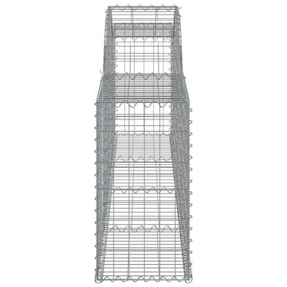 vidaXL Arched Gabion Baskets 7 pcs 300x30x60/80 cm Galvanised Iron 5