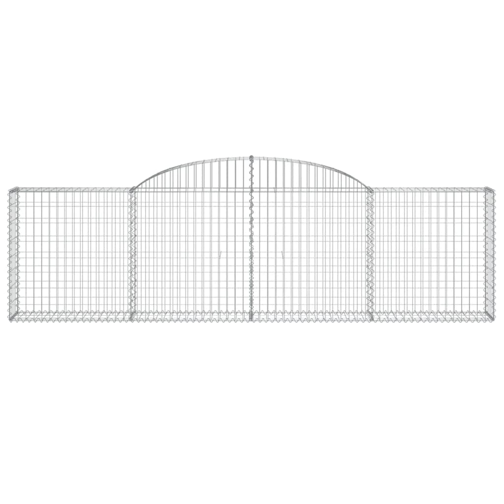 vidaXL Arched Gabion Baskets 6 pcs 300x30x80/100 cm Galvanised Iron 4
