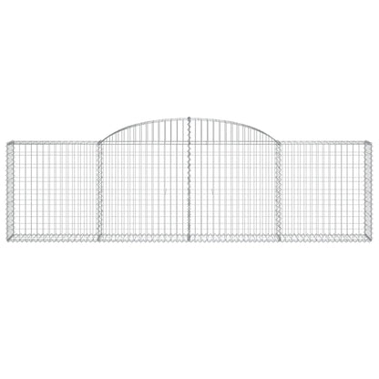 vidaXL Arched Gabion Baskets 6 pcs 300x30x80/100 cm Galvanised Iron 4