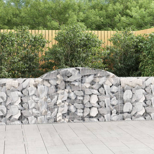 vidaXL Arched Gabion Baskets 6 pcs 300x30x80/100 cm Galvanised Iron 1