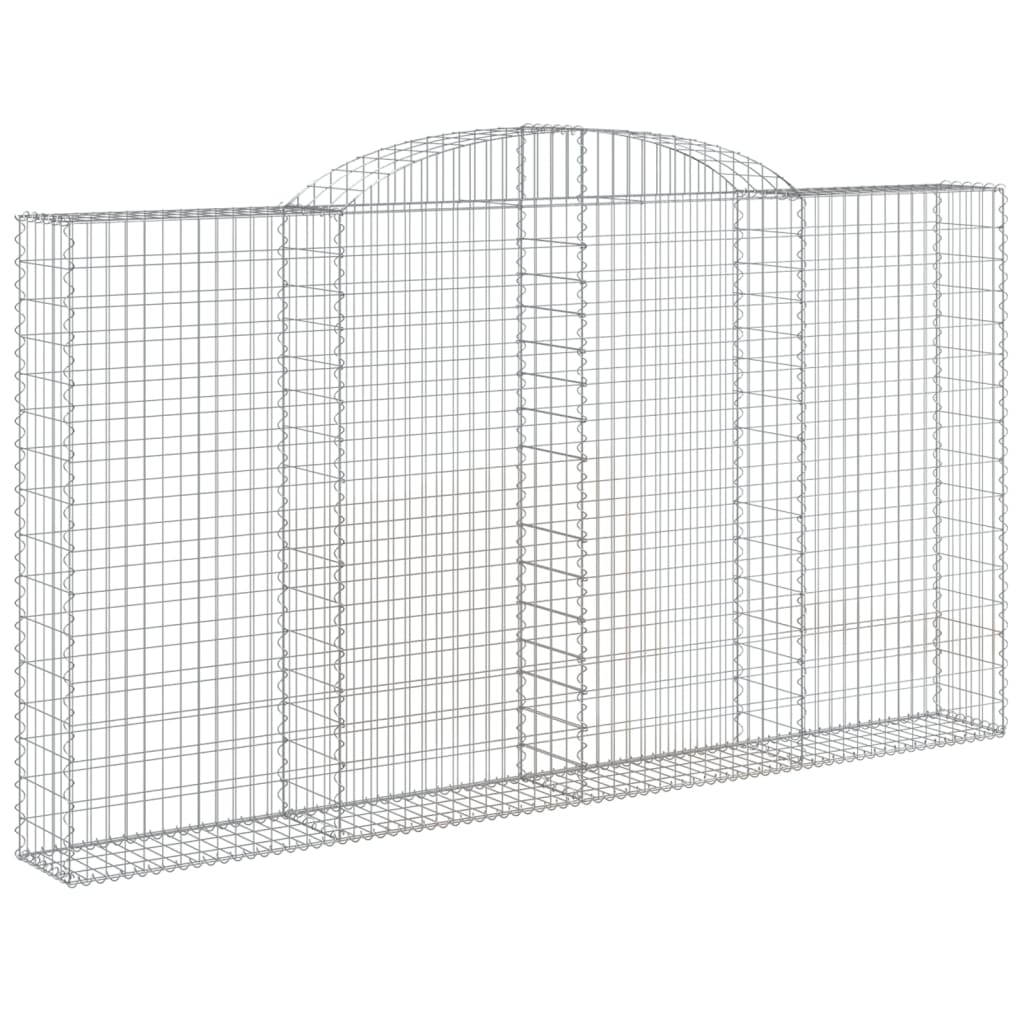 vidaXL Arched Gabion Baskets 2 pcs 300x30x160/180 cm Galvanised Iron 3