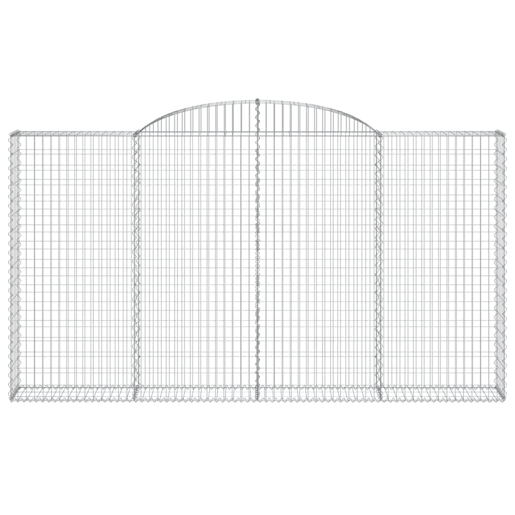 vidaXL Arched Gabion Baskets 2 pcs 300x30x160/180 cm Galvanised Iron 4