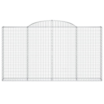 vidaXL Arched Gabion Baskets 2 pcs 300x30x160/180 cm Galvanised Iron 4