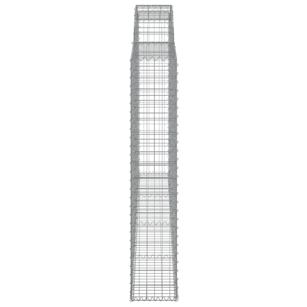 vidaXL Arched Gabion Baskets 2 pcs 300x30x160/180 cm Galvanised Iron 5