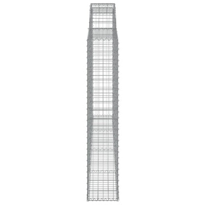 vidaXL Arched Gabion Baskets 2 pcs 300x30x160/180 cm Galvanised Iron 5