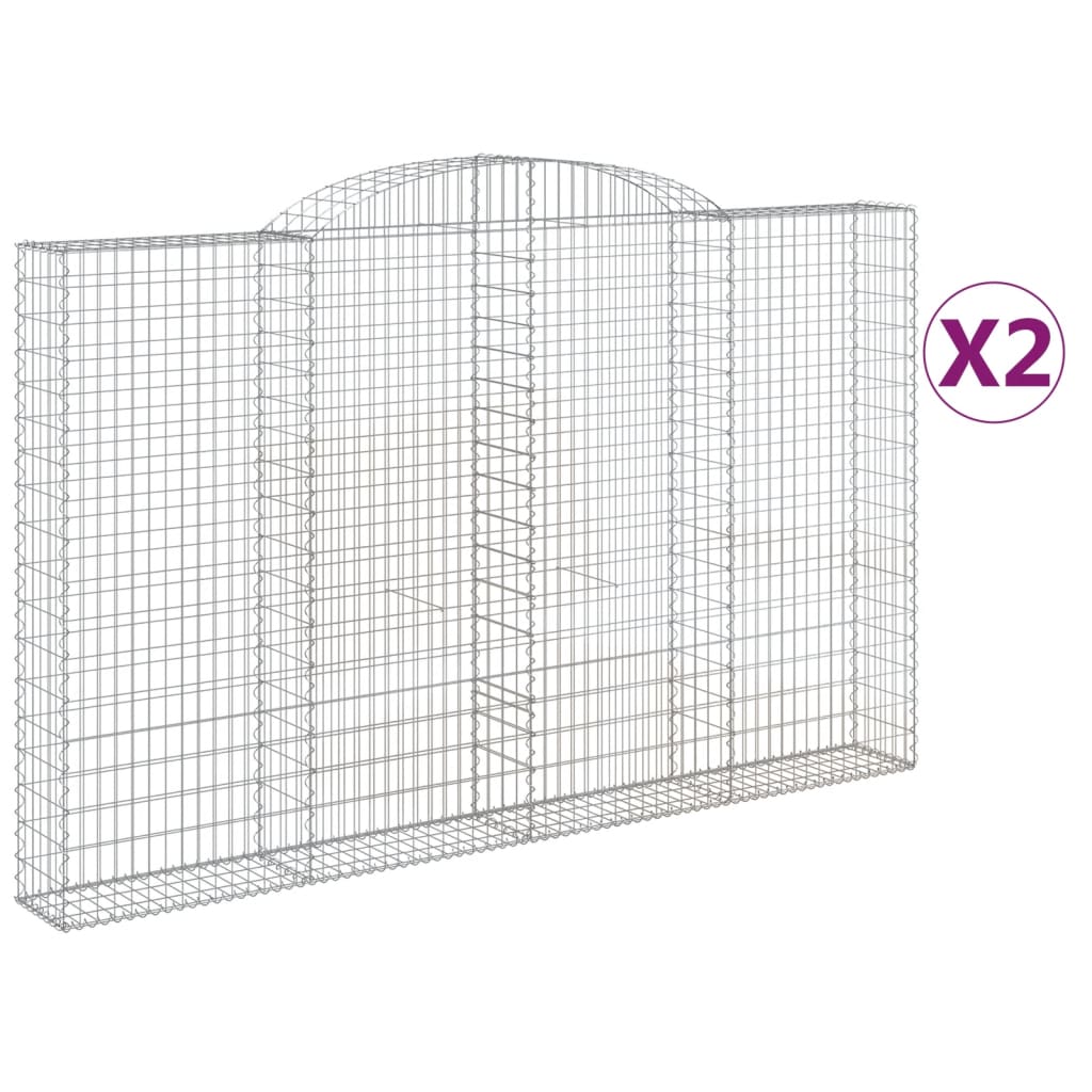Arched Gabion Baskets Galvanised Iron 2 300 x 30 x 40/60–300 x 50 x 220/240 cm 300 x 30 x 180/200 cm