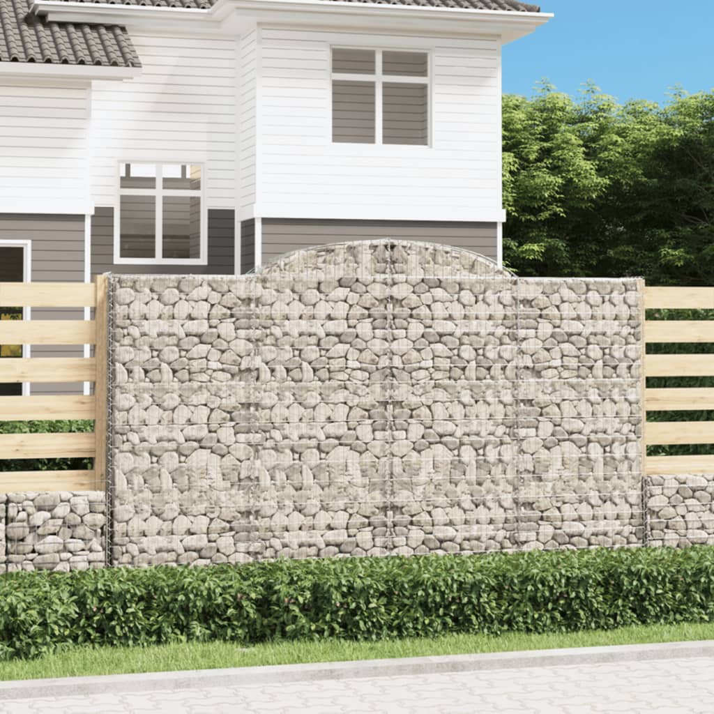 Arched Gabion Baskets Galvanised Iron 2 300 x 30 x 40/60–300 x 50 x 220/240 cm 300 x 30 x 180/200 cm