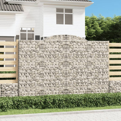 vidaXL Arched Gabion Baskets Galvanised Iron 2 pcs 300 x 30 x 40/60 cm – 300 x 50 x 220/240 cm