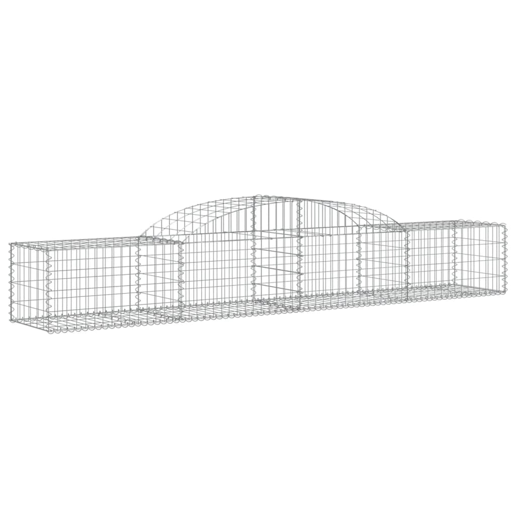 vidaXL Arched Gabion Baskets 7 pcs 300x50x40/60 cm Galvanised Iron 3