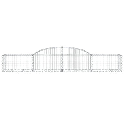 vidaXL Arched Gabion Baskets 7 pcs 300x50x40/60 cm Galvanised Iron 4