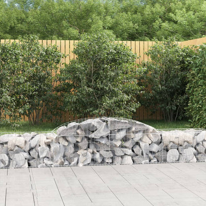 vidaXL Arched Gabion Baskets 7 pcs 300x50x40/60 cm Galvanised Iron 1
